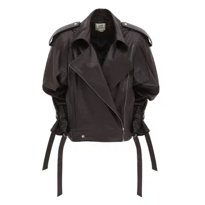 Julia Allert Women's Black Croc-effect Faux Leather Oversized Jacket –  Dark Brown
