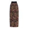 Julia Allert Women's Black / Gold Mid-calf Embroidered Skirt With Shimmering Threads In Black/gold
