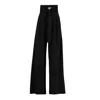 Julia Allert Women's Black High Waist Long Wide Leg Trousers In Black