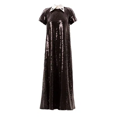 Julia Allert Women's Black Sequin Evening Gown Long Dress