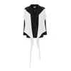 Julia Allert Women's Black / White Architectural Asymmetrical Hooded Jacket – Black White In Multi