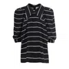 Julia Allert Women's Black / White Designer Striped Narrow Blouse Black In Black/white