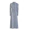 Julia Allert Women's Blue / White Textured Fabric Suit Asymmetric Blouse & Basic Skirt Printed In Blue/white