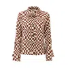 Julia Allert Women's Brown / Neutrals Designer Checkered Knit Shirt Brown In Brown