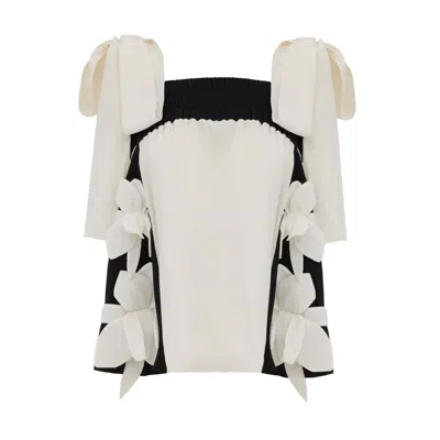 Julia Allert Women's Bustier Blouse With Wide Straps White