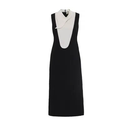 Julia Allert Women's Chic Formal Midi Dress With Unique Collar White