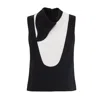 Julia Allert Women's Chic Formal Sleeveless Top With Unique Collar Black In Black