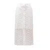 Julia Allert Women's City Chic Midi Skirt With Floral Mesh White