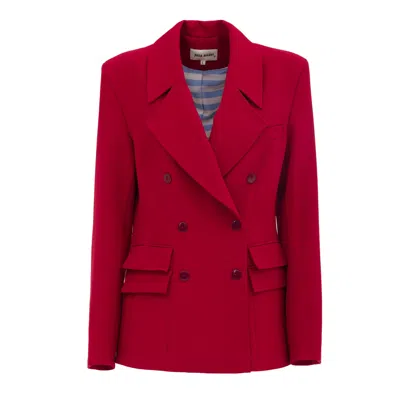 Julia Allert Women's Classic Tailored Double-breasted Blazer - Burgundy In Red