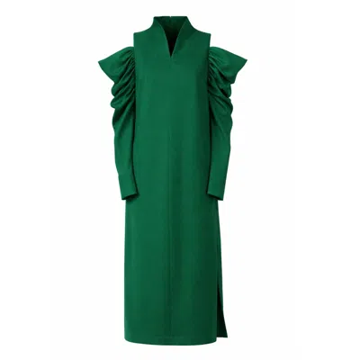 Julia Allert Women's Cold Shoulder A-line Midi Dress - Green