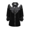 Julia Allert Women's Conceptual Romantic Velvet Shirt Black In Black