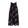 Julia Allert Women's Corseted Print Flare Skirt Black In Black