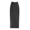 Julia Allert Women's Croc-effect Faux Leather Straight Long Skirt With Belt - Black In Black