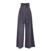 Julia Allert Women's Dark Grey High Waist Wide Leg Trousers In Gray