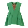 Julia Allert Women's Designer Blazer Vest Green In Green