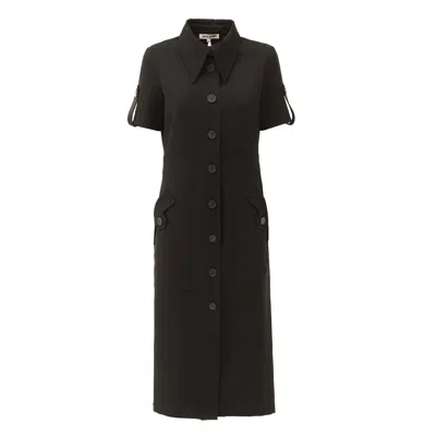 Julia Allert Women's Designer Formal Solid Dress Shirt  Black