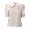 Julia Allert Women's Designer White Blouse In White