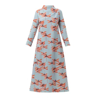 Julia Allert Women's Dragonfly Print A-line Light Blue Long Dress