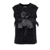Julia Allert Women's Dressy Velvet Sleeveless Blouse With Decor Black In Black