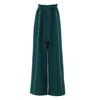 Julia Allert Women's Elastic High Waist Wide Leg Trousers - Green In Green