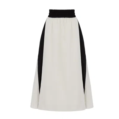 Julia Allert Women's Elastic Waist Ankle-length Skirt White