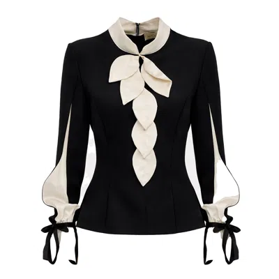 Julia Allert Women's Elegant Fitted Blouse - Black