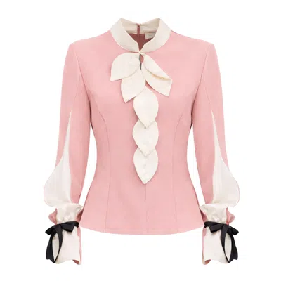 Julia Allert Women's Elegant Fitted Blouse – Pale Pink