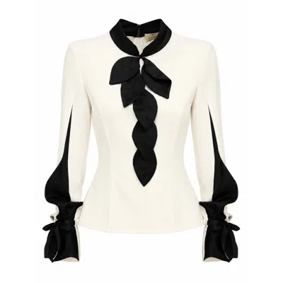 Julia Allert Women's Elegant Fitted Blouse – White