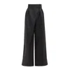 Julia Allert Women's Elegant High-waisted Silk Organza Pants – Black In Black