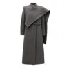 Julia Allert Women's Elegant Long Draped Transformer Mid-season Coat – Grey In Gray