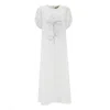 Julia Allert Women's Embroidered Viscose Midi Dress White In White