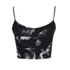 Julia Allert Women's Fashion Printed  Crop Cami Top Black In Black