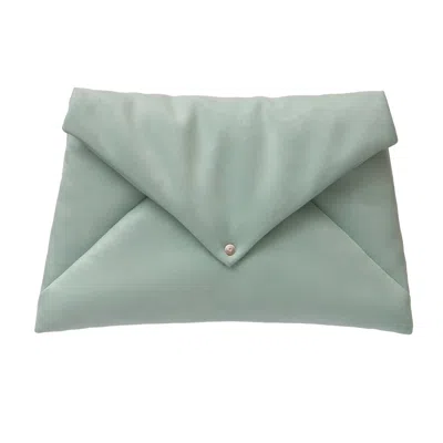 Julia Allert Women's Faux Suede Envelope Clutch Bag Mint Green