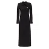 Julia Allert Women's Fitted Long Sleeve Dress With Stand-up Collar - Black In Black