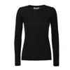 Julia Allert Women's Fitted Long Sleeve Top Black Lurex In Black