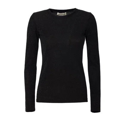 Julia Allert Women's Fitted Long Sleeve Top Black Lurex