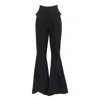 Julia Allert Women's Flared Trousers With Hip Panels And Front Slits Black In Black