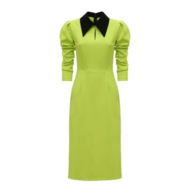 Julia Allert Women's Formal Midi Dress Lime Green