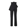Julia Allert Women's Full-length Tailored Straight Leg Pants With Back Zipper Black
