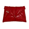 Julia Allert Women's Glossy Patent Envelope Clutch Bag Red In Red