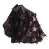 Julia Allert Women's Gold / Black Designer Off-shoulder Blouse With Stars In Gold/black