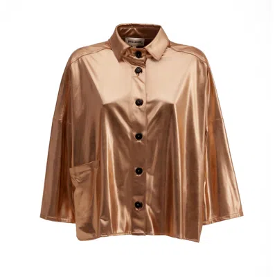 Julia Allert Women's Gold Loose Fit Shirt Metallic Bronze