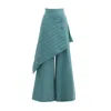 Julia Allert Women's Green Vintage Wool Blend Quilted Pants Turquoise In Green