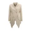 Julia Allert Women's Grey Elegant Blazer With Curved Hem Gray In Grey