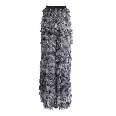 Julia Allert Women's Grey Textured High-waist Pants – Charcoal Gray