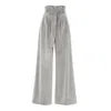 Julia Allert Women's Grey Velvet High Waist Trousers - Light Gray In Gray