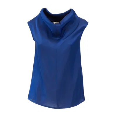 Julia Allert Women's High Neck Organza Vest Blue