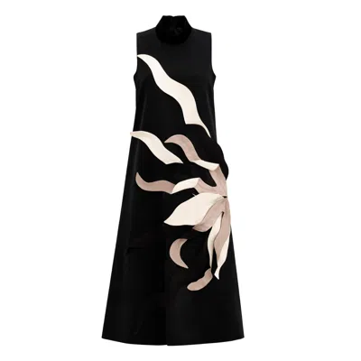 Julia Allert Women's High Neck Sleeveless A-line Dress – Black