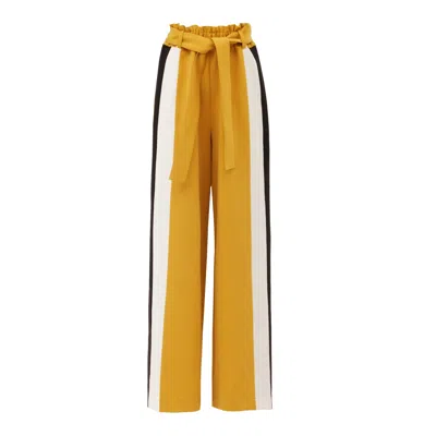 Julia Allert Women's High Rise Stripe Wide Leg Pants - Yellow