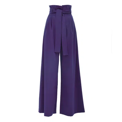 Julia Allert Women's High Waist Long Wide Leg Trousers – Purple